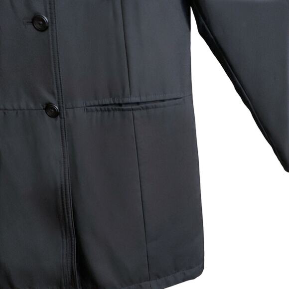 Gap Rain Coat Women's SZ S Black Lightweight Pockets Double Breasted - Picture 6 of 8